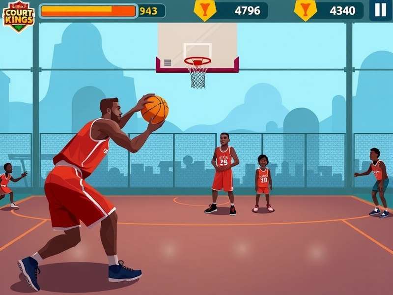 Rising Court Kings gameplay screenshot showing basketball action